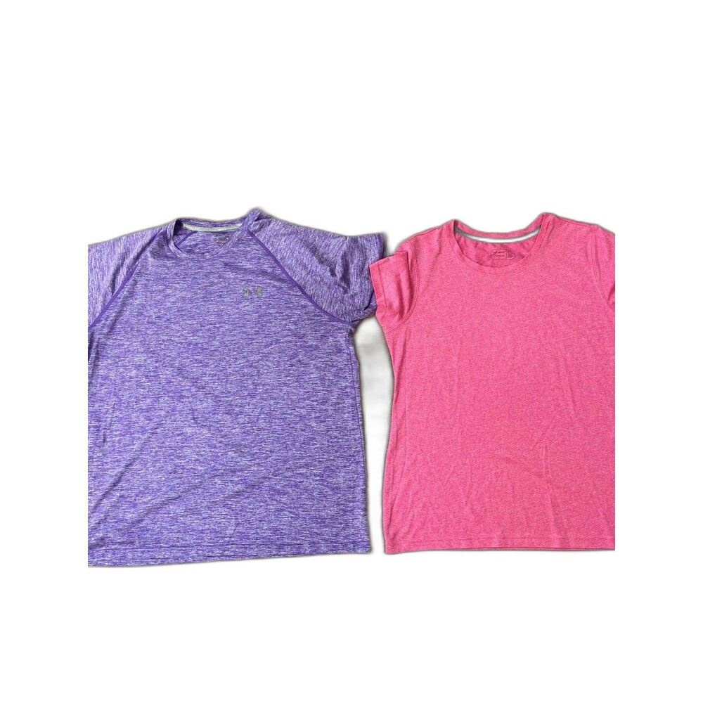 Women’s Workout Shirt Lot 2 Under Armour Purple Pink Athletic Tops M
